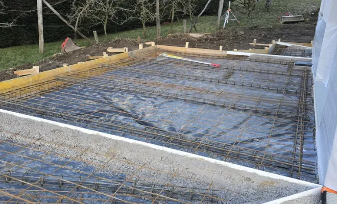 Une dalle béton pour une terrasse à la chapelle blanche, Chambéry, ANTHONY FONTAINE PAYSAGISTE